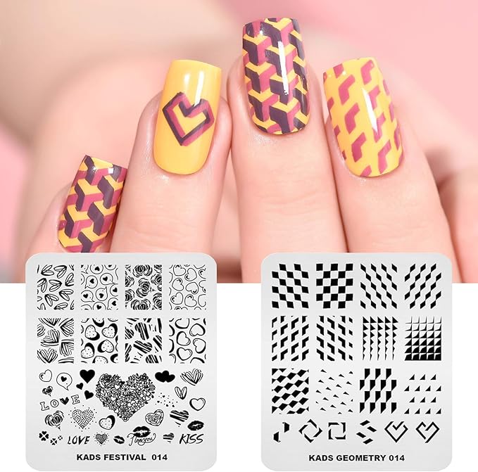 KADS 11pcs Nail Stamp Plates Set 10 Plates Christmas Snowflakes Cute Animals+ 1 Laser Symphony Storage Bag Christmas Nails Art Stamping Plate Set Leaves Flowers Animal Nail Plate Template Image Plate