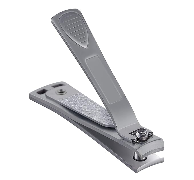 Nail Clippers with Swing Out Nail Cleaner/Nail File - Fingernail Clippers/Toe Nail Clippers. Sharp Stainless Steel with Wide Easy Press Lever