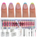 SXC Cosmetics X-Pro Tips French Tip Press On Nails - Bright Pastel Glow in the Dark Series (GLOW118KIT-XS Almond)
