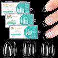 BlueZOO Soft Gel Nail Tips Short Almond Coffin Ballerina Nails Kit, 3 Styles 360PCS Full Cover Half Matte Acrylic Nail Tips,Clear Press On Nails for Extension Nail Manicure Home DIY Salon Fake Nails