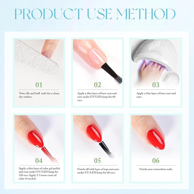 Double Rhythm Gel Polish 15ML Jelly Sheer Pastel Light Milky Color Pearl White Bottle 1 PC 0.5 OZ Full Size Nail Art Salon at Home (Sky Blue-D1113)