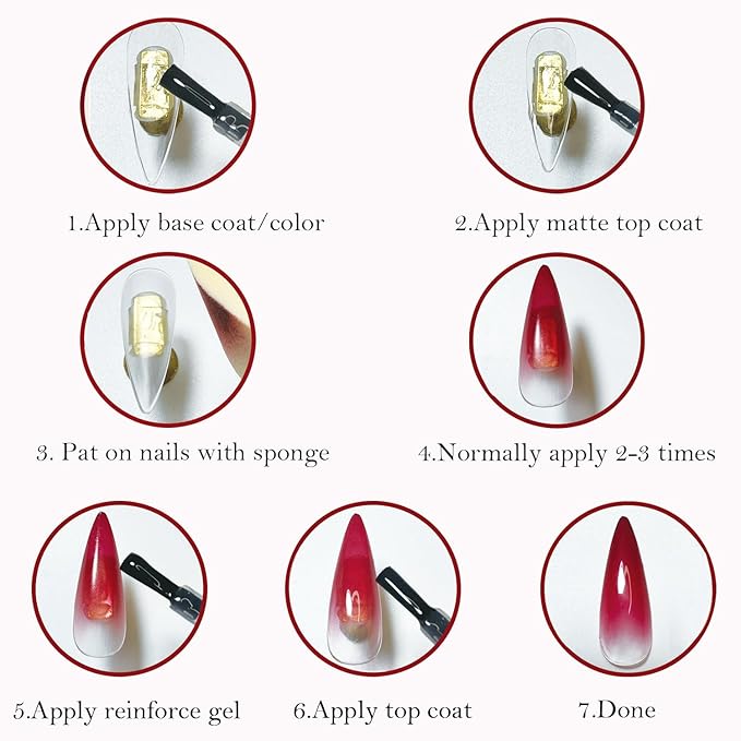 9 Color Pat Painting Gel Polish Set - Ombre Nail Art Gel Paint for Manicure Salon with Sponges