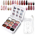 Gradient Painting Gel, 12 Colors Ombre Gel Nail Polish with 100Pcs Nail Sponges&Tweezers for Pigmented Pat Aura Nails, French Manicure, Long-lasting Kit Velvet Sonnet