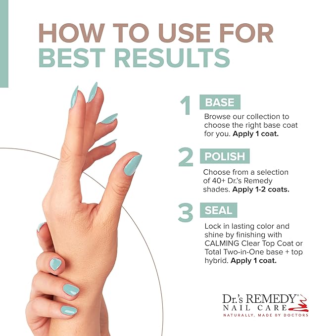 Dr.'s Remedy Enriched Nail Polish, Trusting Turquoise With Base Coat