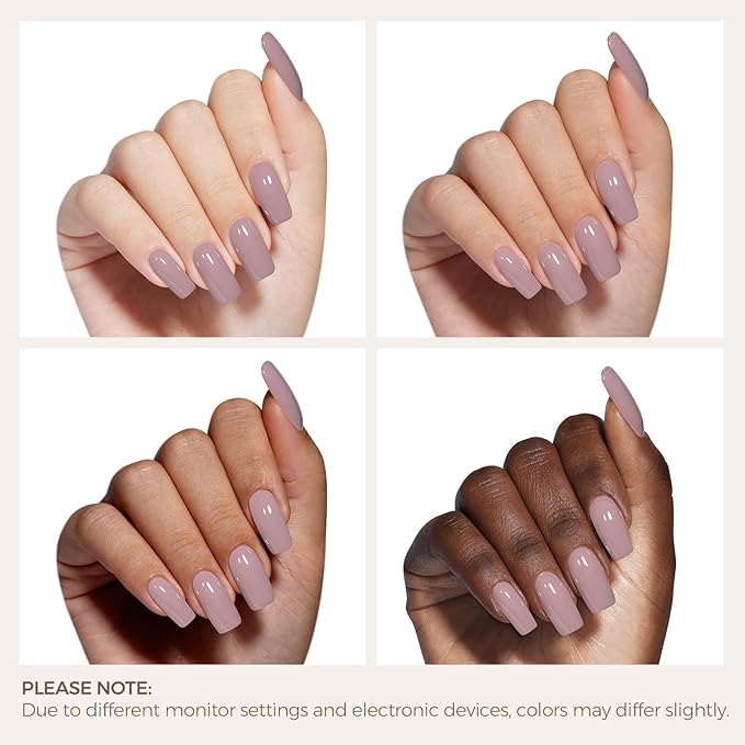 AILLSA Gel Nail Polish Dusty Mauve Jelly Polish Gray Purple Neutral Nude Polish Dark Lavender Nude Natural Color Fall Winter Soak Off U V Gel for Nail Salon at Home 0.51 Fl Oz/GC02