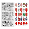 Christmas Nail Stamping Plate Set Winter Snowflake Xmas Snowman Christmas Tree Santa Claus, 5Pcs Nail Art Stamp Kit Templates