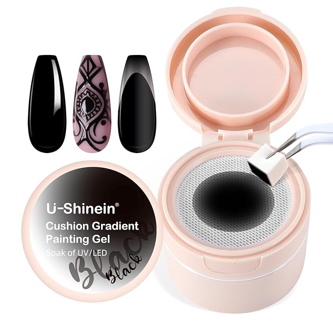 Cushion Gradient Painting Gel, Ombre Nails Aura Nails Full Coverage Precise Control of Each Dip Matte Effect Non-Wipe Long Lasting French Manicure Soak Off UV LED DIY Nail Art (07)