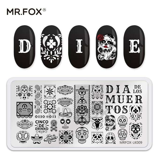 6 Pcs Nail Plates Stamping Set Rose Snake Butterfly Egyptian Cross Nail Art DIY Stamping Template