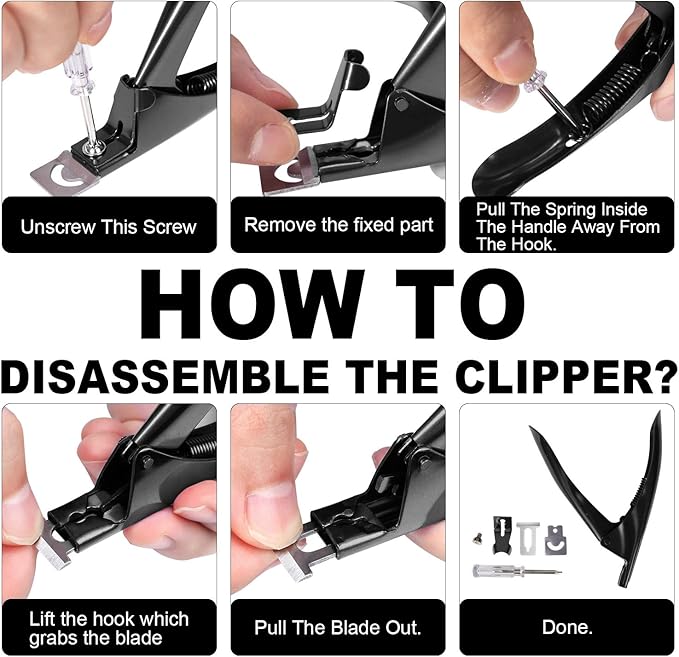 Nail Tip Clipper Edge Cutter Adjustable Stainless Steel False Artificial Acrylic Fake Trimmer Manicure Pedicure Sharp Rustproof Blade Clip Tool for Salon Home Art,Beauty Design DIY Use Black
