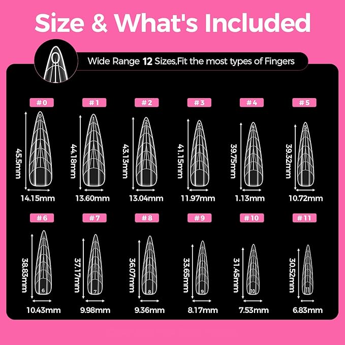 Flat Polygel Nail Forms Almond Shape,GlimightyX Straight Built-in Apex Dual Forms Molds Reusable,Pre-designed French Guildelines Polygel Tips for Nail Extension Salon Home DIY