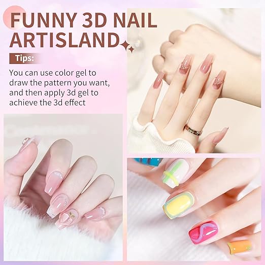 30g 3D Nail Gel Sculpting Gel Nail Art Glue for Nail Art Designs DIY Nail Craving Molding Gel for 3D Gel Nail Art Polish Painting Drawing Gel Sculpture Gel Nail Decoration Manicure Clear