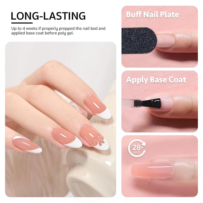 GAOY Poly Gel, 60g Nail Extension Gel, Tea Rose Builder Enhancement for Beginner & Professional Nail Art Salon DIY at Home