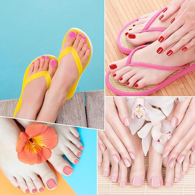 Maitys 720 Pieces Fake Press on Toe Nails Short False Toe Nails Square Solid Color Full Cover Matte Finish for Women(Fresh Color)