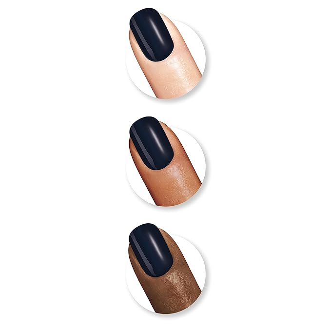 Sally Hansen Miracle Gel Salon Quality Nail Polish | Gel-Like Formula, Two-Step System, No UV Light Needed, Long Lasting | Opaque | 609 Midnight Mod | Navy Blue Nail Polish