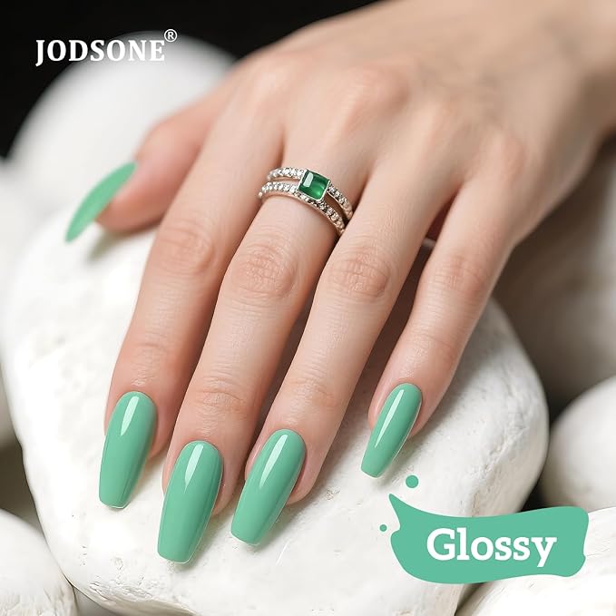 JODSONE 16.5ml Light Green Gel Nail Polish Nature Light Green Gel Polish Color Manicure Salon DIY at Home High Gloss Soak Off U V