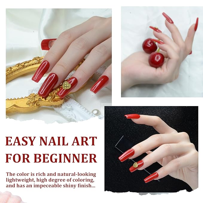 28g Dip Powder - Dark Red Color Nail Dipping French Powder Pro Collection System Nail Art Starter Manicure Salon Home DIY for Girls Women Long-Lasting
