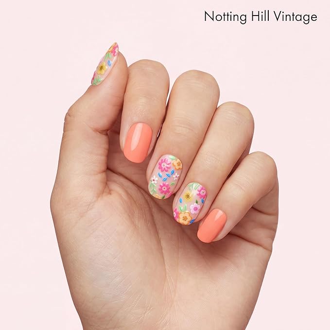 Dashing Diva Gloss Nail Strips Bundle - The Festival Nails Collection - Busy Bee & Notting Hill Village - UV Free, Chip Resistant, Long Lasting Gel Stickers - Contains 2 Sets