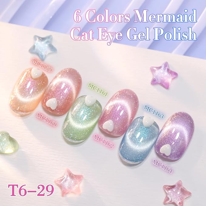 Double Rhythm 0.5 Oz Cat Eye Gel Polish with Magnet Same Color Same Bottle Holographic Glitter Shimmer Translucent Color Salon 15 ML Magnetic Nail Art (Spring Green-MC1163)