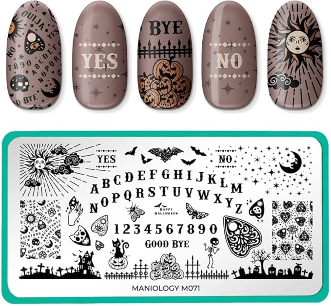Maniology Sorcery & Spells Nail Stamping Plate Set | Halloween-Themed Designs Bundle for Mystical DIY Manicures – Reusable, Rectangular Stainless Steel Nail Art Templates