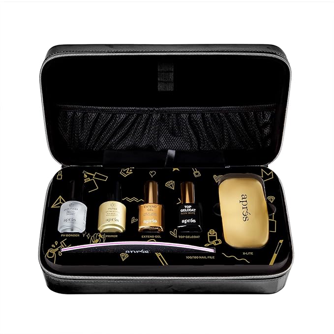 Apres Nail Gel-X Nail Extension Kit & Natural Round Short Box of Tips | Bundle Set | 500 Gel-X Tips | Premium Quality | 10 Sizes 0-9 | No Size 00 Included | 2022 Version