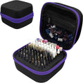 81 Holes Nail Drill Bit Holder, (ONLY CASE) Nail Bits Display Organizer Container, Nail Bits Container Box Case with High Density Foam, Efile Nail Bits Professional Manicure Tools, (Purple)
