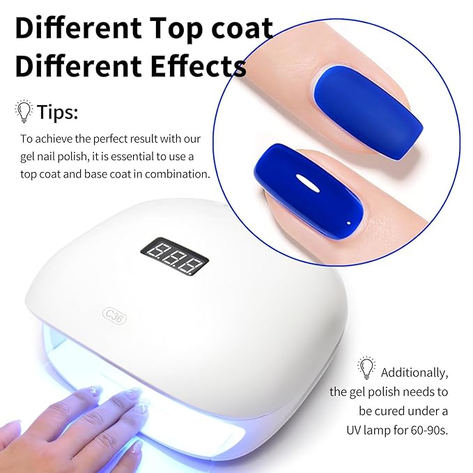 VENALISA Blue Gel Nail Polish, 12ml Royal Blue Gel Polish Dark Navy Blue Color Soak Off UV LED Nail Gel Polish Nail Art Starter Manicure Salon DIY at Home, 0.43 OZ