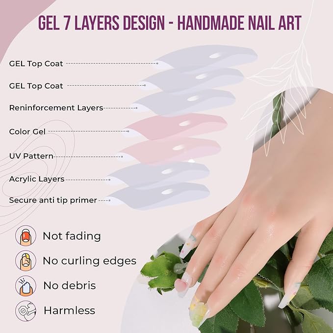 Fake Nails Set Y2K Long Square Matte 3D Candy Bear Love Decoration False Nail Tips, Press On Nails, Artificial Art Nails Finger Manicure for Women and Girls(CDJ0021-M)