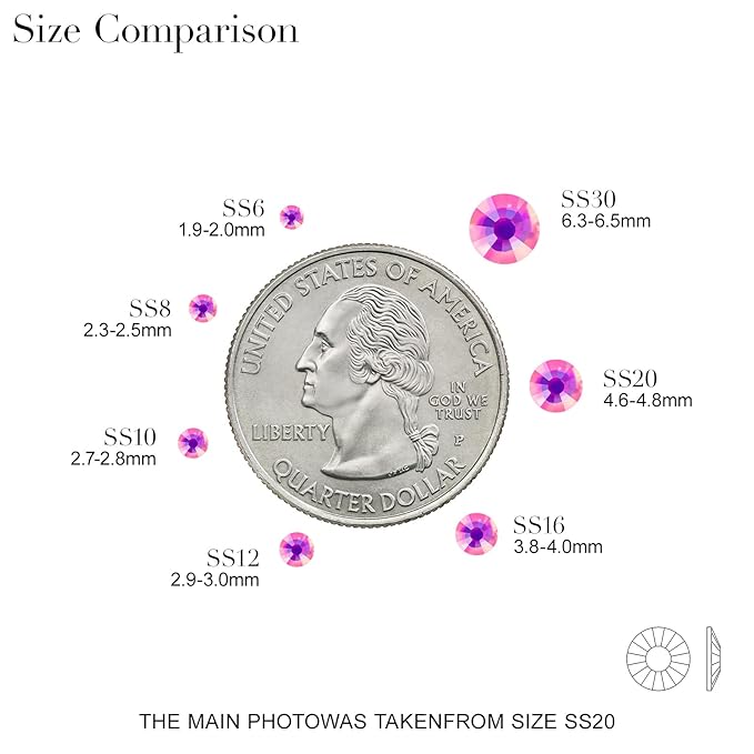 Novani 3000 Pieces Flatback Rhinestones Glass Round Gems F-Rose Crystals for Nail Art DIY Crafts Clothes Shoes,SS12,3.0-3.2mm