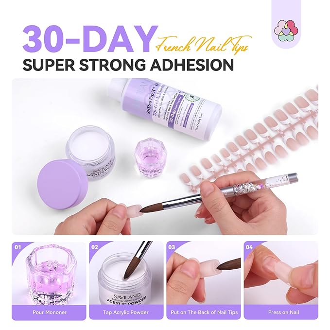 SAVILAND Acrylic Nail Kit with Everything: Acrylic Nail Powder and Liquid and Nail Drill Kit U V Light Press On Nails Professional Manicure Tools DIY at Home Practice Set Gift Christmas
