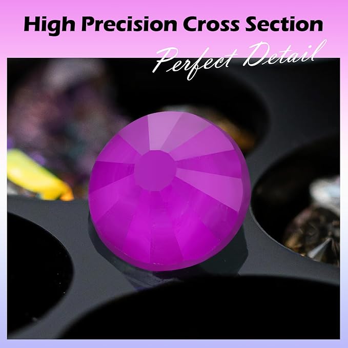 Neon Purple Flatback Rhinestones, Glass Rhinestones for Nail Art and Craft, Glue Fix, Loose Crystal Gemstones(Neon Purple, SS20, 1440pcs, 4.6-4.8mm)