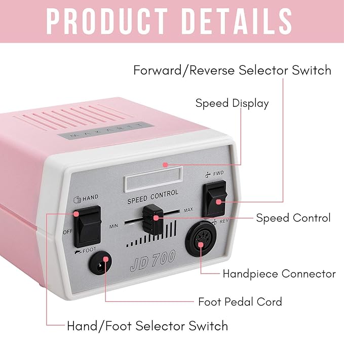 Makartt Poly Nail Extension Gel, 15ML Nude Nature with Pink JD700 Professional Nail Drill Machine Bundle