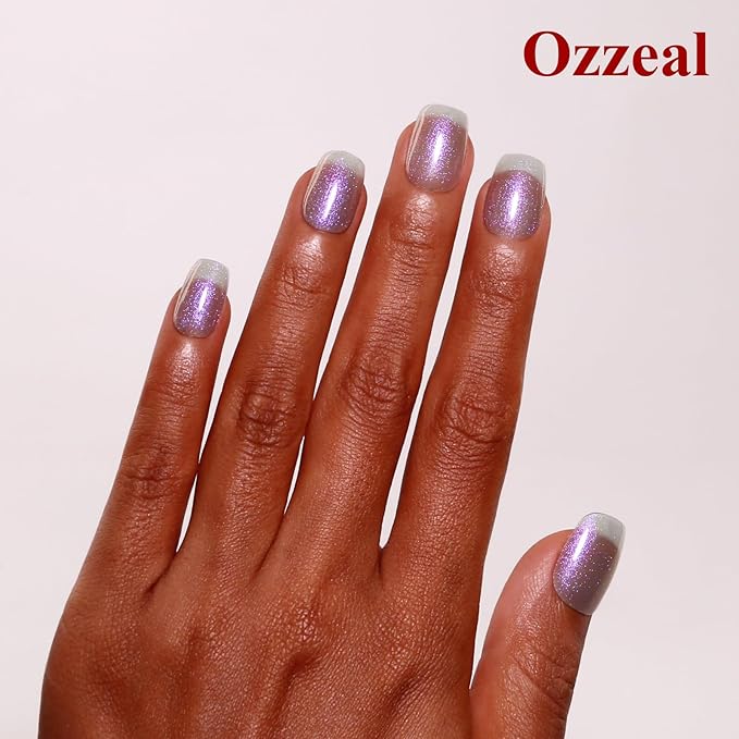 Clear Grey Iridescent Glitter Gel Nail Polish - Sparkle Shimmer Summer Rainbow Soak Off LED UV Gel Nail Polish for Art DIY Manicure - 15ML