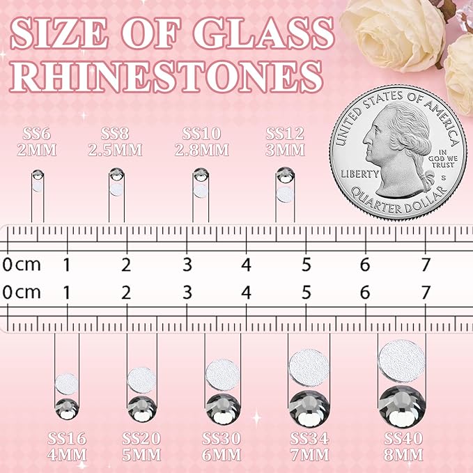 3000PCS SS8/2.5mm Crystal Rhinestones (Black Diamond) with 2Pcs 10ml B7000 Jewelry Glue, Bedazzling Flatback Glass Rhinestones for Crafting, Gems Diomand Charm for Tumbler Shoes Clothing Mugs Nail Art
