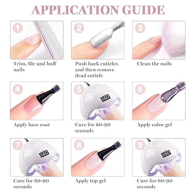 RARJSM Nude Pale Pink Rainbow Glitter Rubber Base Coat Gel Nail Polish Natural Skin Tone Iridescent Shimmer Brush on Extend Jelly Gelpolish Soak Off Curing Requires 15ml Salon Home French Manicure