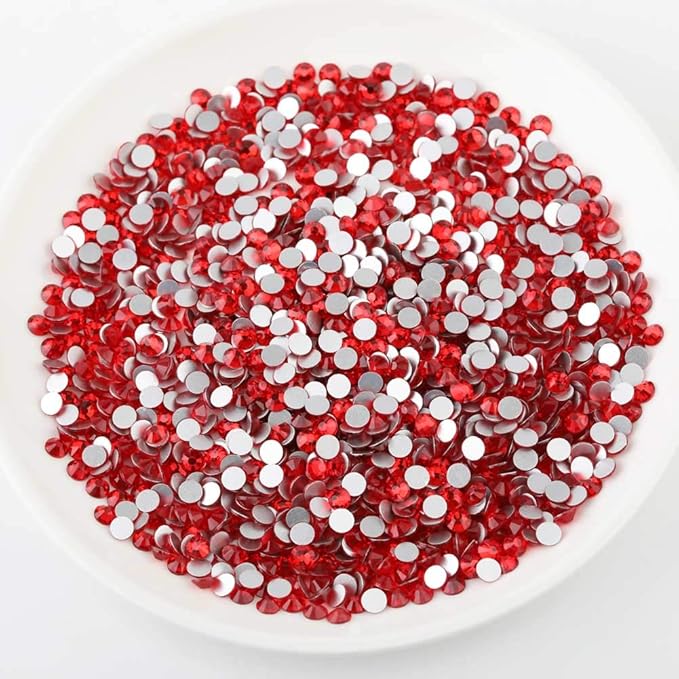 beadsland Flat Back Crystal Rhinestones Round Gems, Light Siam (3.8-4.0mm) SS16/1440pcs