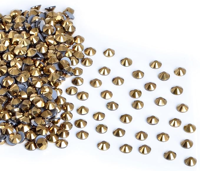 2880 Pieces SS8 Aurum Hotfix Rhinestones Flatback Round Crystal Glass Rhinestones Gems for Crafts Nail Face Art Clothes Shoes Bags DIY