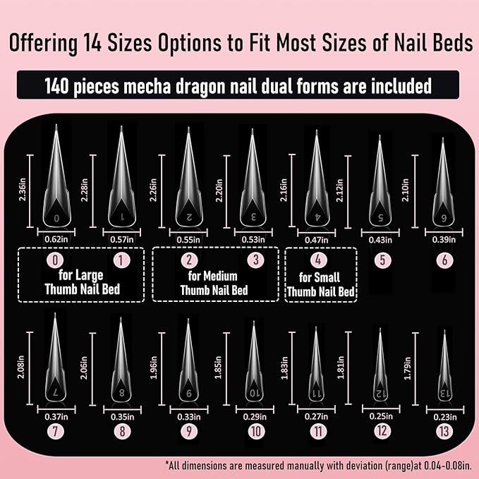 Mecha Dragon Claw Dual Nail Forms, Extra Long Stiletto Cat Claw Nail Mold for Acrylic Builder Gel Extension, Anti-Spill Back Design, Reusable Sculpting Forms for Salon Creative Nail Art