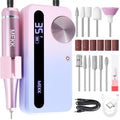 MEKK Nail Filer Electric Nail File,35000RPM Electric Nail Drill Kit with 12PCS Bits,Professional Anti-Shaking Cordless Nail Drill for Acrylic Nails,Home & Salon-Pink