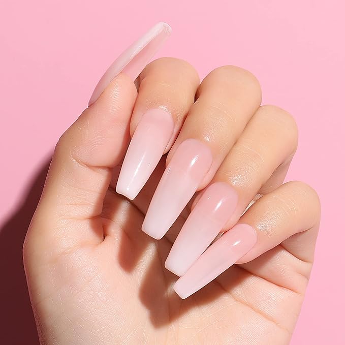 AIMEILI Hema Free Rubber Base Gel For Nails, Soak Off U V LED Clear Sheer Gel Nail Polish, 4 in 1 Nail Strengthen/Enhance/Base Coat/Color Set Of 6pcs X 10ml - Kit 46