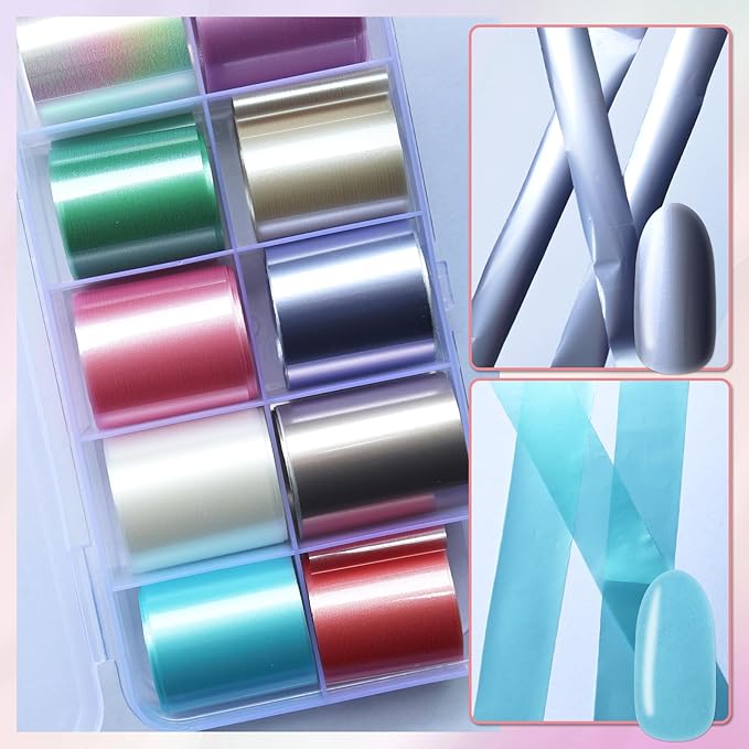 LoveOurHome 30 Sheet White Flower Tranfer Nail Foils Sticker Decorations, Floral Nail Tranfer Foil Stickers Marble Nails Stickers Decals Metallic Fingernail Tip Foil Sheet Gel Acrylic Nails Accessory