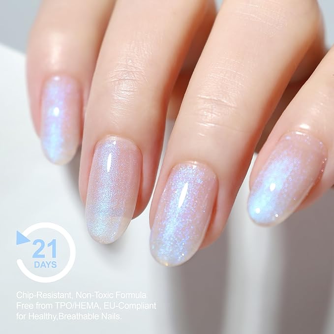 Hema Free Rubber Builder Base Gel, Shimer Mermaid Hypoallergenic Gel for Nails, Shine Boosting Long Lasting Strengthening Nails Thickening & Repair Nail Art DIY Manicure