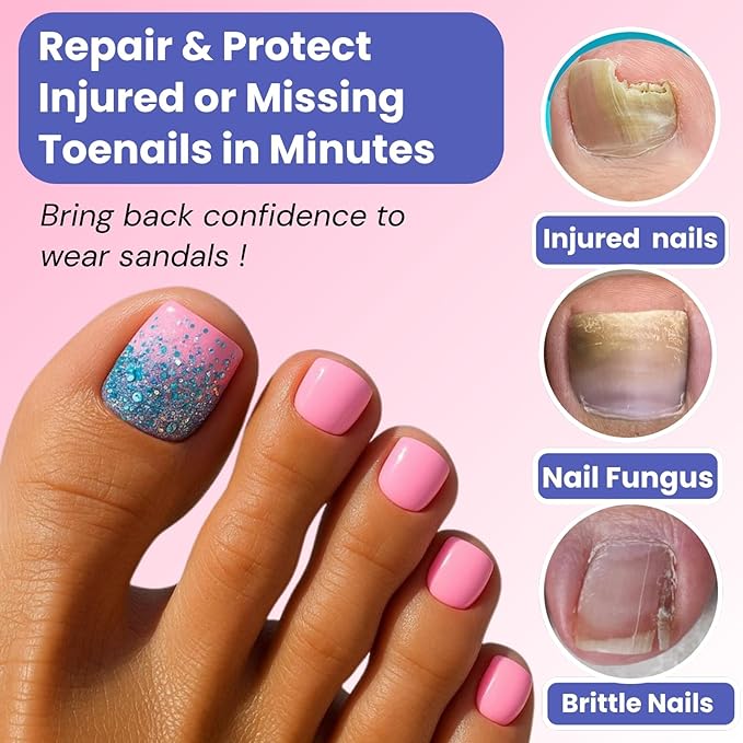 Wide Pre-etched Square Toe Dual Forms for Polygel,SINOKAME Poly Gel Toenail Forms Molds Extension Reusable,No File Needed,16 Sizes (000-13) with French Guidelines for Salon Home DIY,160Pcs