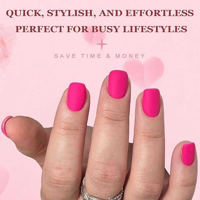 AddFavor Press on Nails Short Square Fake Nails, 576pcs 24 Colors Square Press on Nails Full Cover Acrylic Nail Press ons, Matte False Nail Tips for Women Glue on Nail