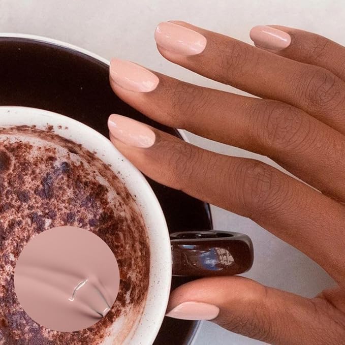 Manucurist Green Flash LED Shell Beige Gel Nail Polish - Pink Beige Gel Polish - Vegan, 12-Free, Plant-Based - Strengthens and Protects the Nail - Made in France - 0.5 fl oz