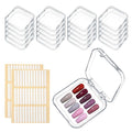 20Pcs Press On Nail Storage Box with 72Pcs Adhesive Double Sided Tape, Press on Nail Packaging Supplies False Nails Display Storage Cases Boxes Organizer for Nail Art Salon Business(Clear)