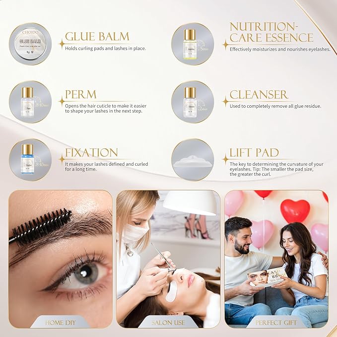 Lash Lift Kit & Eyebrow Lamination Kit - Lash Lift and Tint Kit, 2 in 1 Professional Eyelash Curling Lash Extension and Eyebrow Lift Kit, Lash Lift Easy to Use at Home Diy & Salon, Lasts for 6-8 Weeks