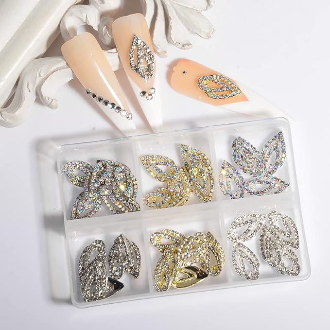 30Pcs Drop Shaped Nail Charms 3D Drop-shaped Nail Rhinestones Glitter Nail Gem Gold Sliver AB Nail Art Charms for Girl Women DIY Nail Art Craft Decoration