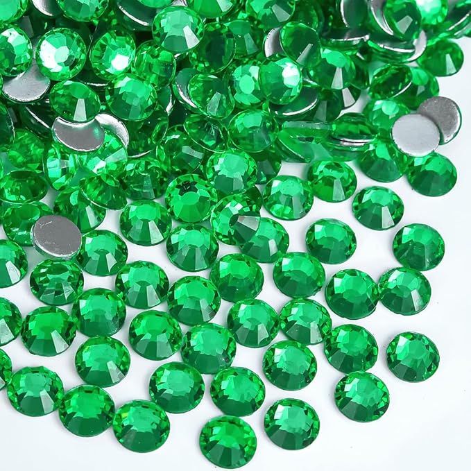 Blinginbox 288 Pieces SS30/6.4-6.6mm Flat Back Crystal Rhinestones Round Gems for Nail Art,Peridot