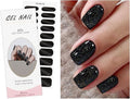 JMEOWIO Gel Nail Stickers Black Cat Eye Semi Cured Gel Nail Strips Wraps UV/LED Supplies Nails Art Design Decoration Accessories