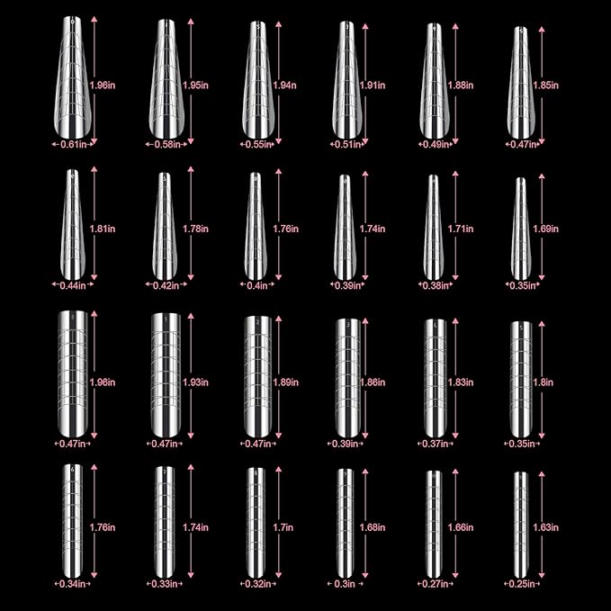288 Poly Nail Gel Forms Set - Full Cover Dual Forms With Slip Solution for Acrylic Nails, 8 Types 4 Styles 12 Sizes Sticker Silicone for Manicure Extension